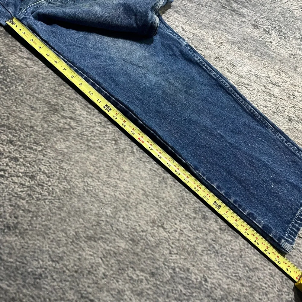 Koman Jeans Carpenter Baggy Wide Leg 34x30 Blue Distressed Skater Vintage Y2K‎
